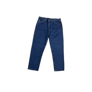 VINTAGE Carhartt B21DST Mens Relaxed Flannel Lined Insulated Denim Jeans 46X32